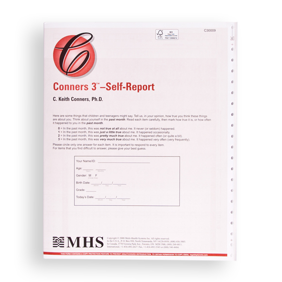 Conners 3 Self-Report Forms with DSM 5 Updates